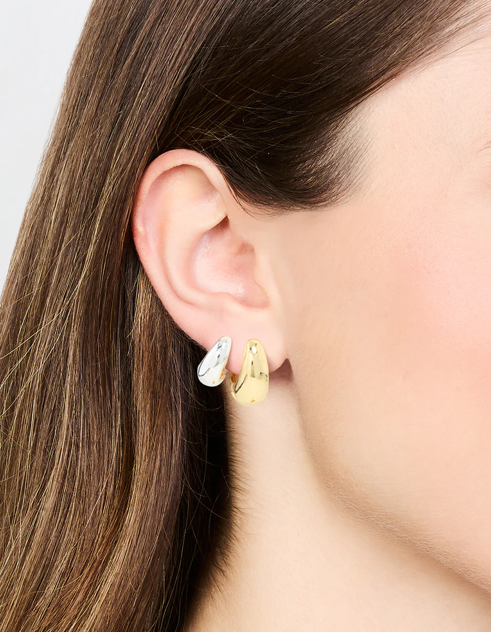 Mixed Metal Hoop Earrings 2-Pack - Image 2