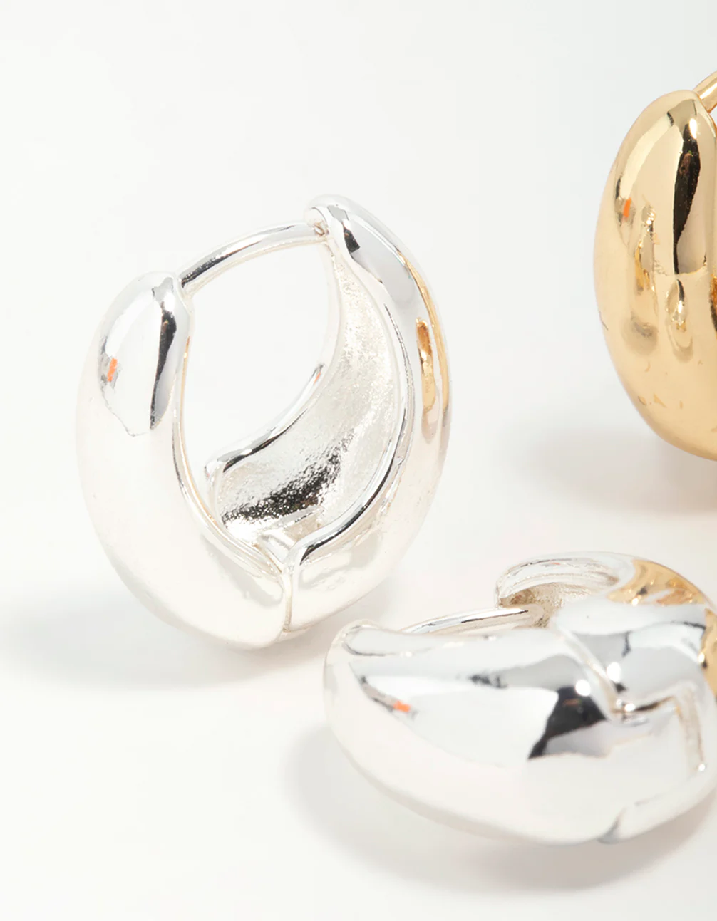 Mixed Metal Hoop Earrings 2-Pack - Image 4
