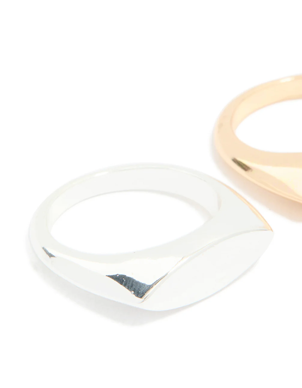 Mixed Metal Oval Signet Rings 2-Pack - Image 2
