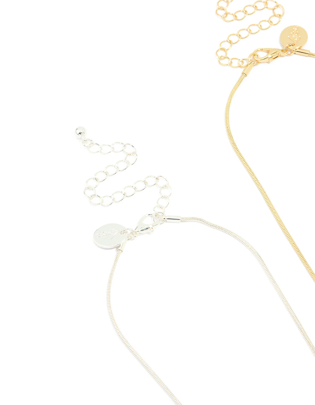 Mixed Metal Pebble Pendant Necklaces 2-Pack - Image 3