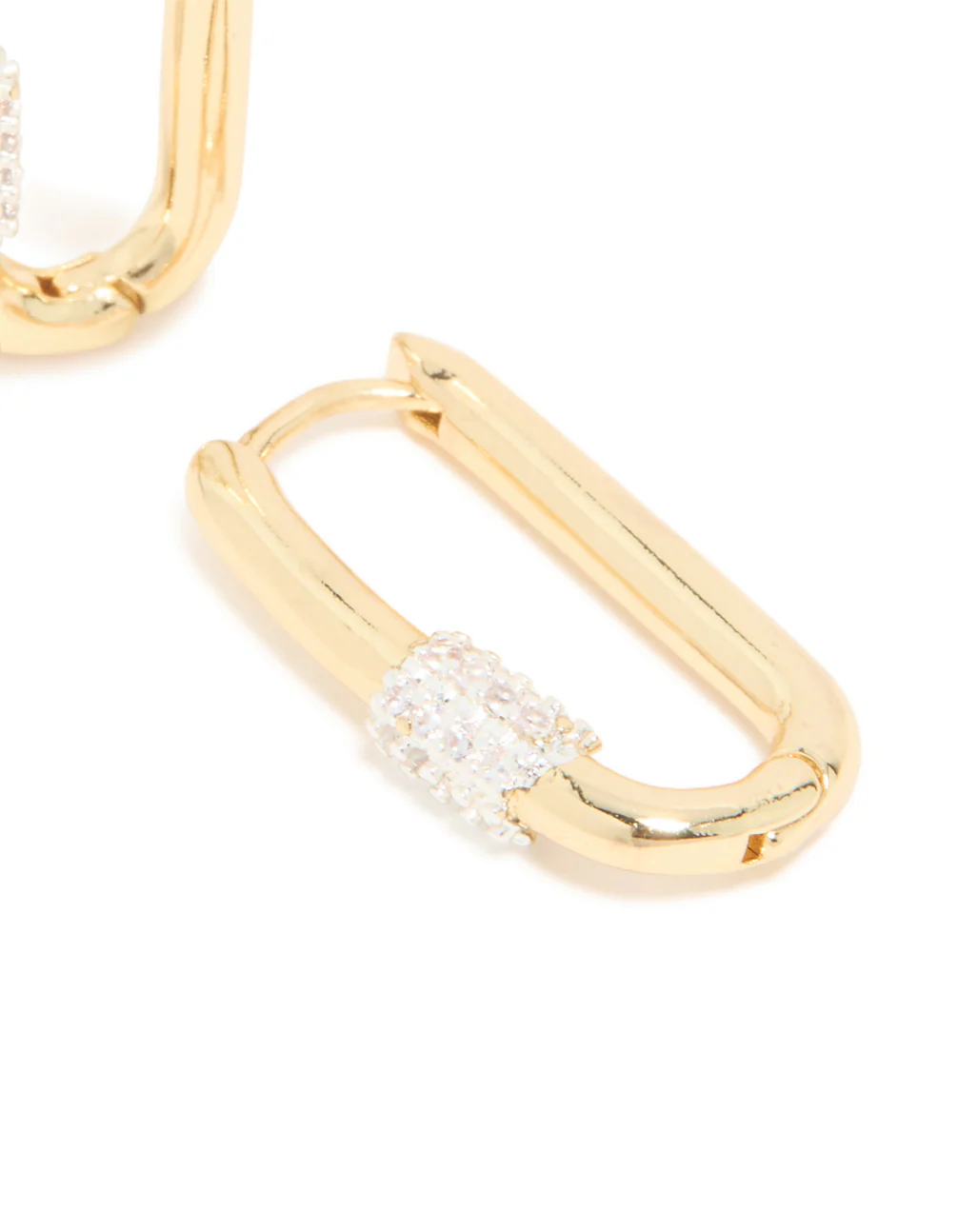 Mixed Metal Plated Carabiner Huggie Earrings - Image 5