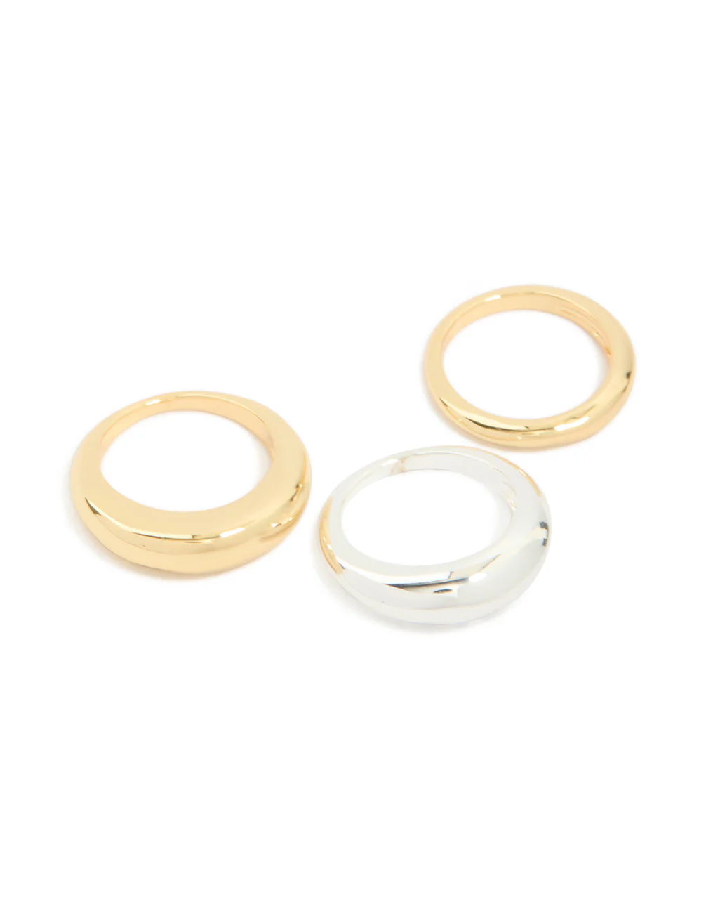 Mixed Metal Plated Chubby Organic Rings 3-Pack - Image 2