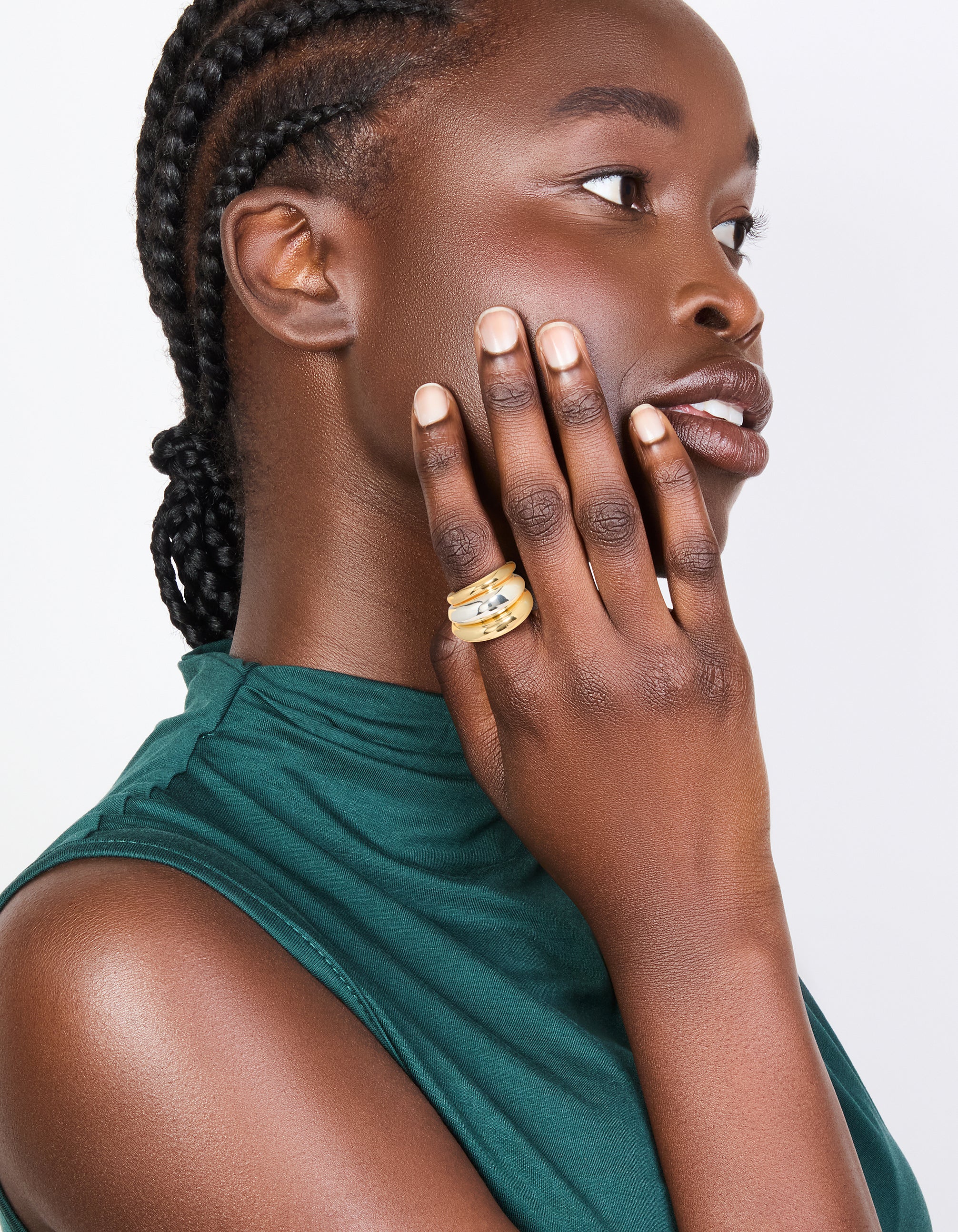 Mixed Metal Plated Chubby Organic Rings 3-Pack - Image 3