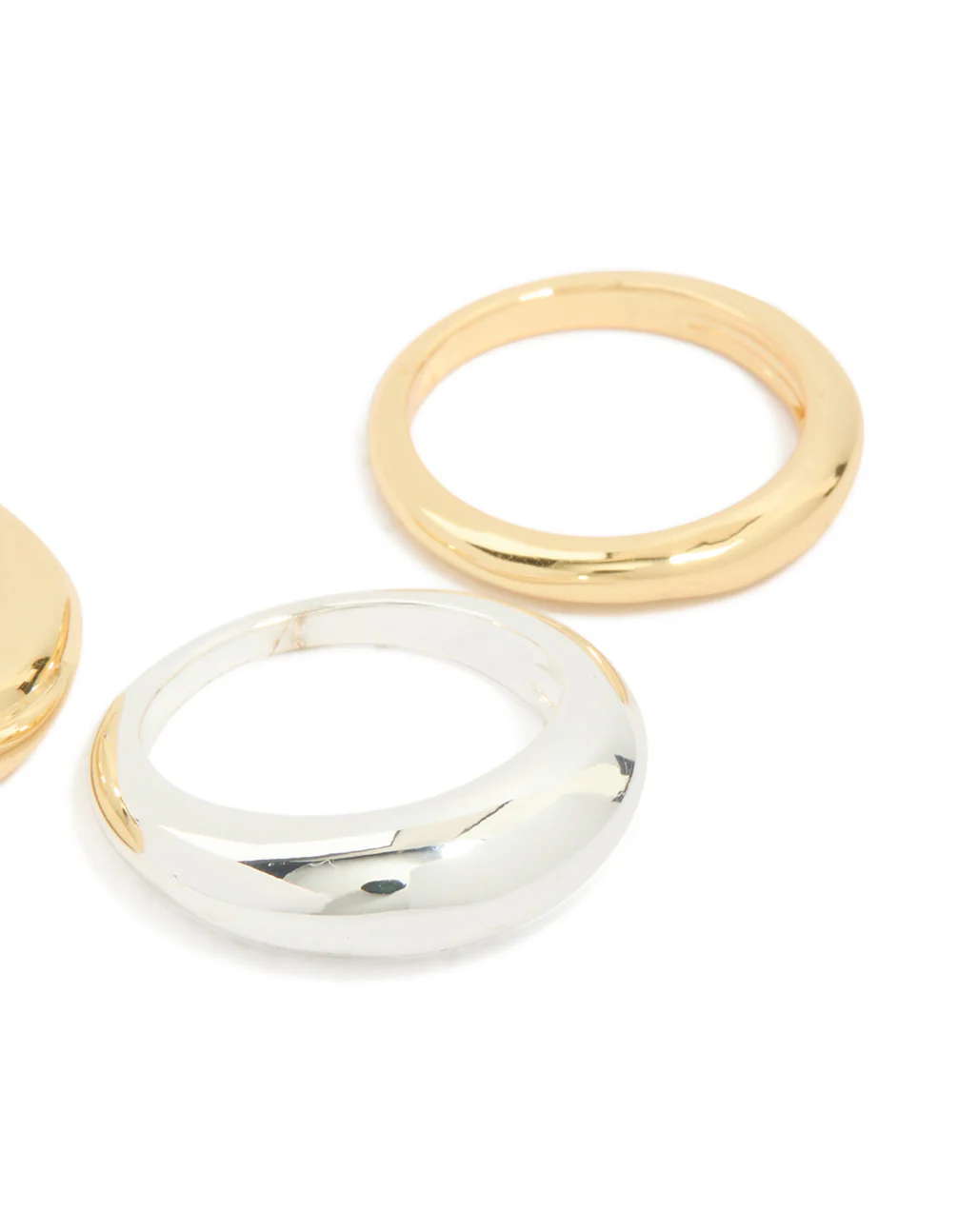 Mixed Metal Plated Chubby Organic Rings 3-Pack - Image 5
