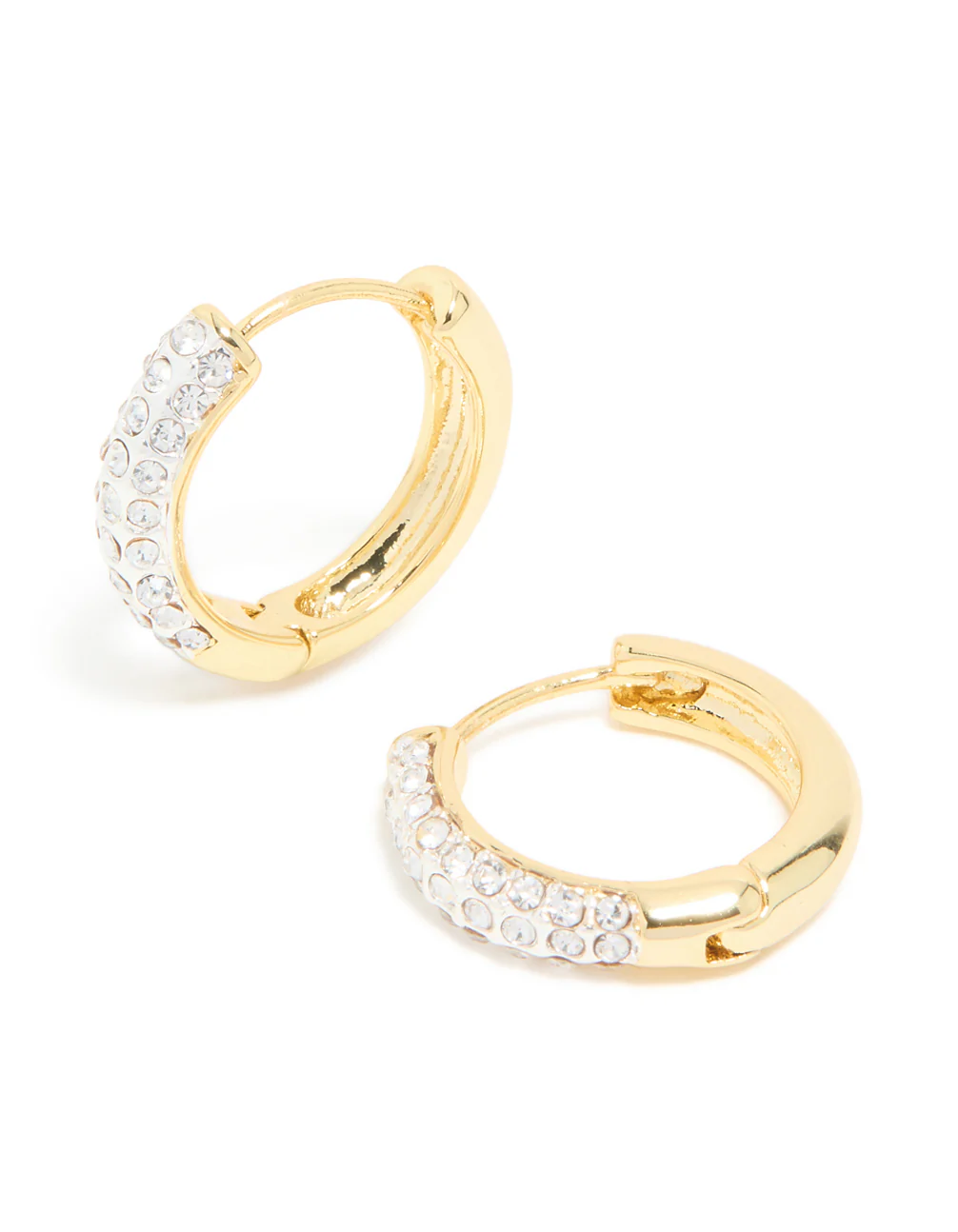 Mixed Metal Plated Classic Diamante Hoop Earrings - Image 2
