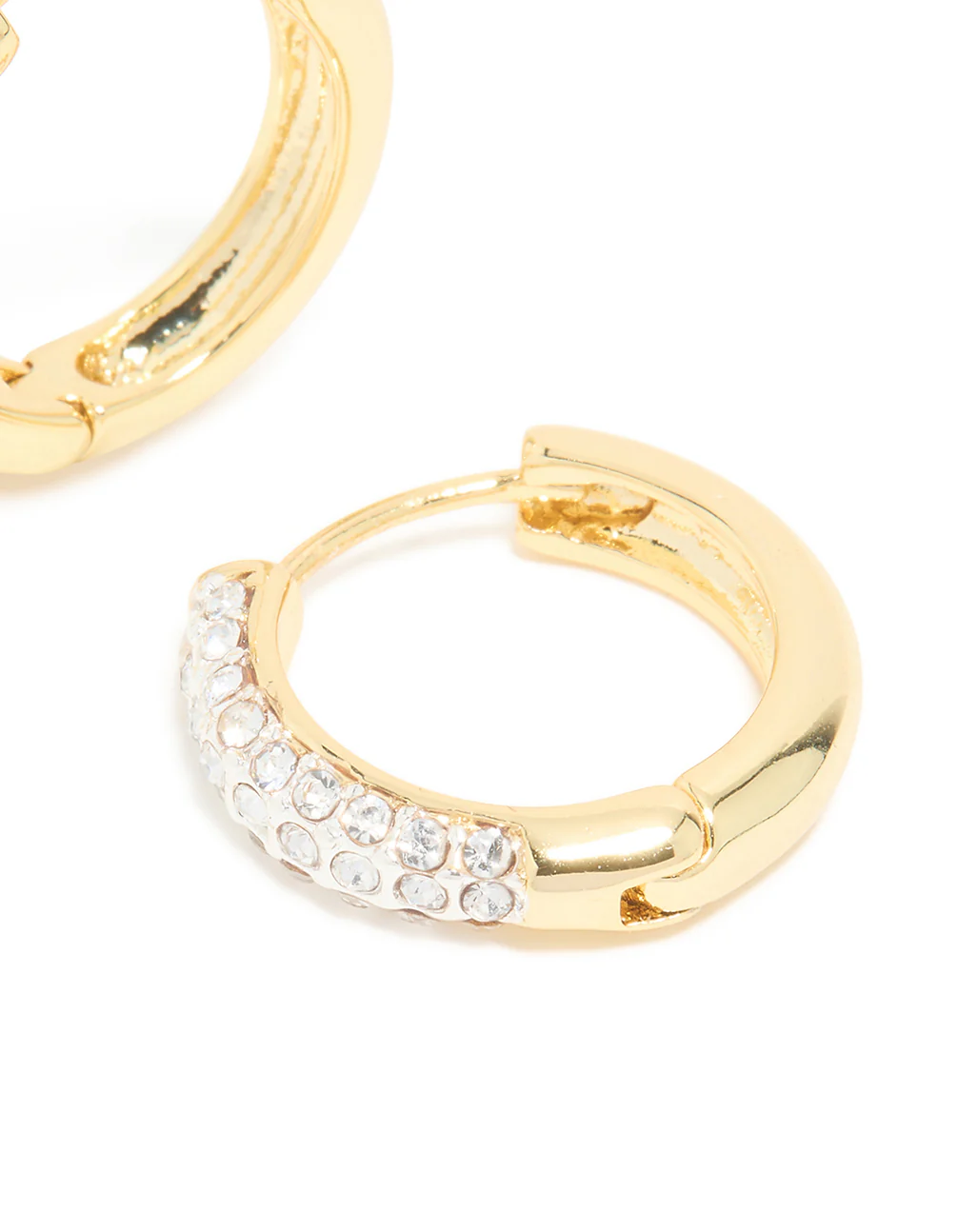 Mixed Metal Plated Classic Diamante Hoop Earrings - Image 5