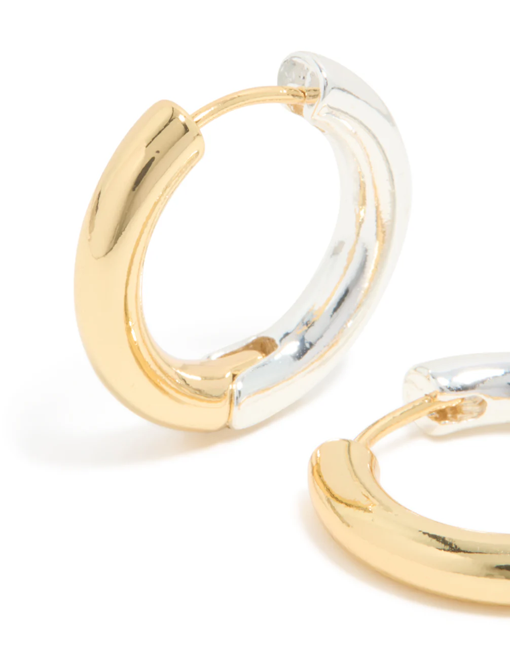 Mixed Metal Plated Classic Hoop Earrings - Image 4