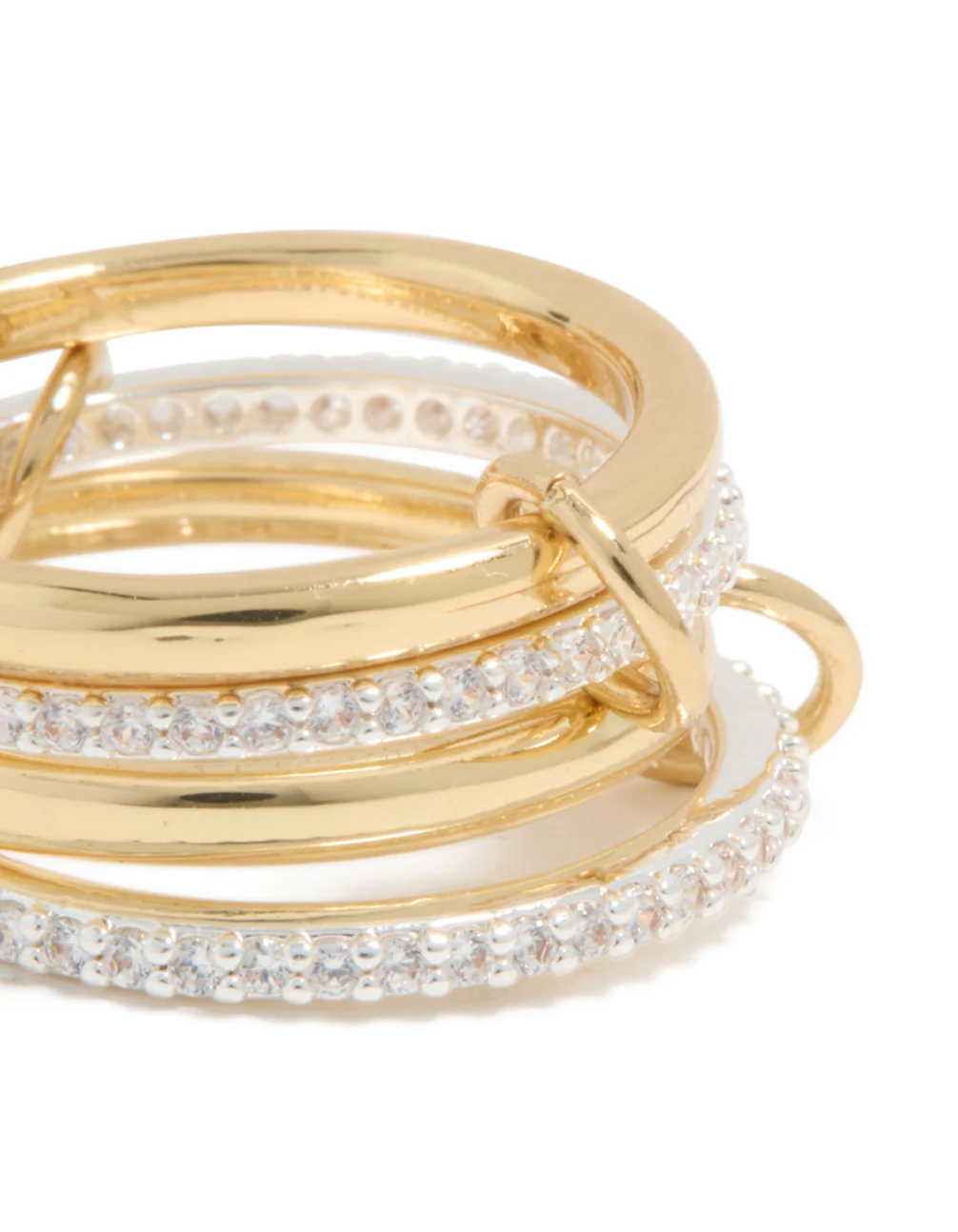 Mixed Metal Plated Cubic Zirconia Pavé Linked Ring Set - Image 3