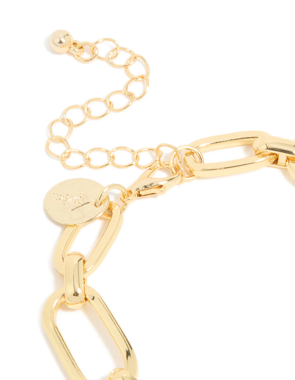 Mixed Metal Plated Diamante Carabiner Chain Bracelet - Image 5