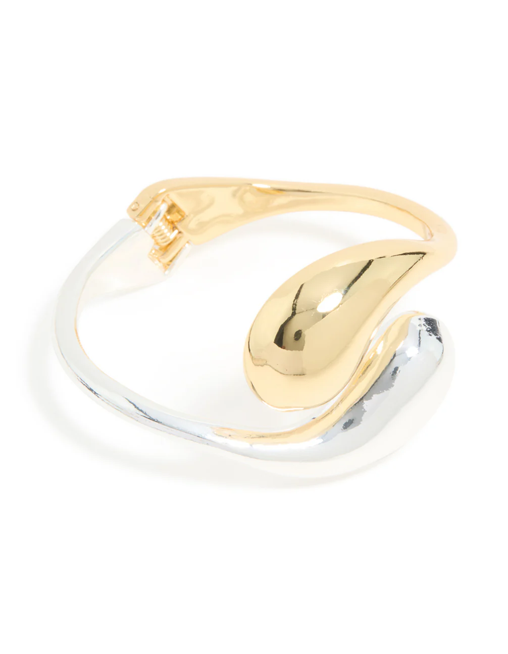 Mixed Metal Plated Large Yin-Yang Wrist Cuff - Image 2