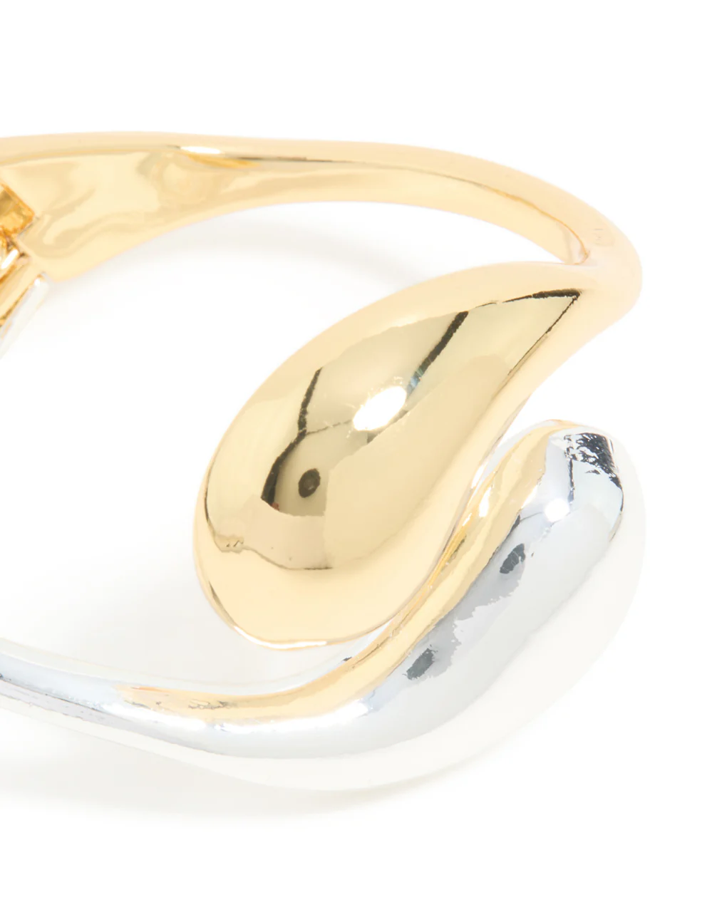 Mixed Metal Plated Large Yin-Yang Wrist Cuff - Image 4
