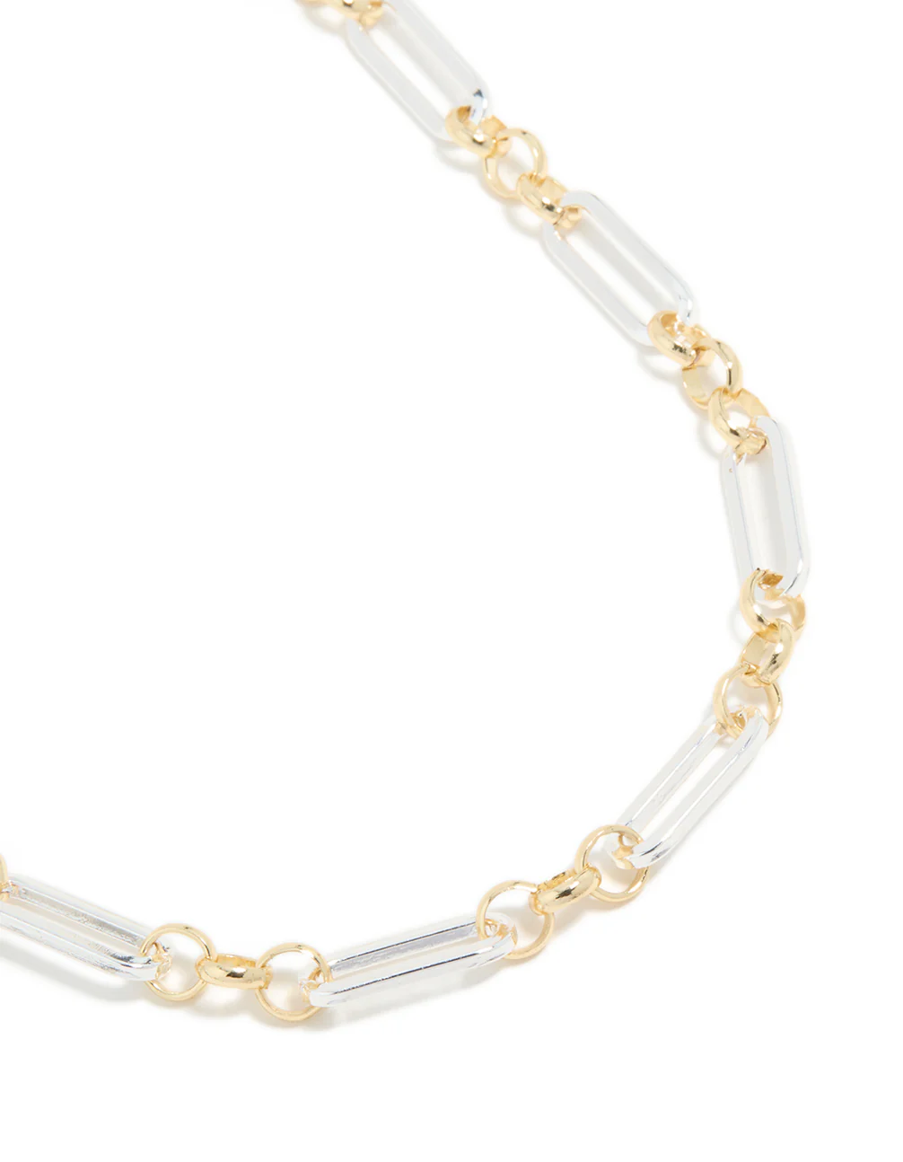Mixed Metal Plated Link Chain Necklace - Image 2