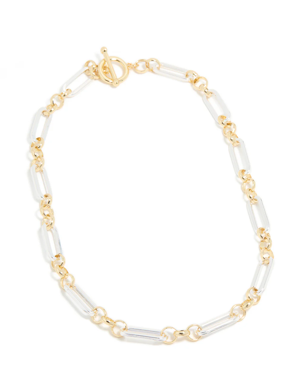 Mixed Metal Plated Link Chain Necklace - Image 4
