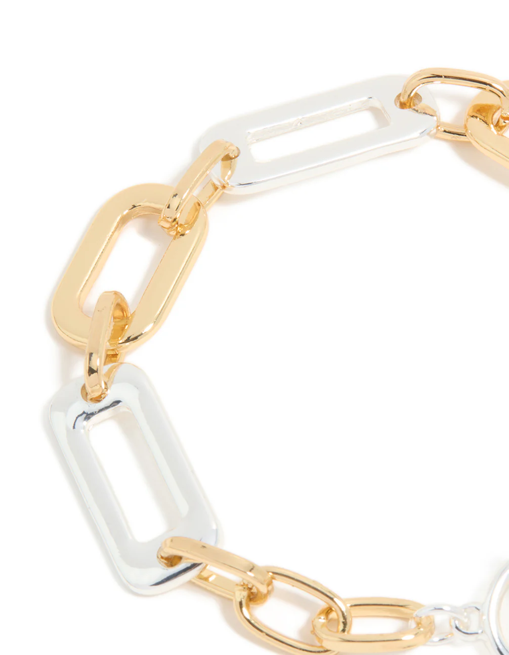 Mixed Metal Plated Link Chain T & O Bracelet - Image 5
