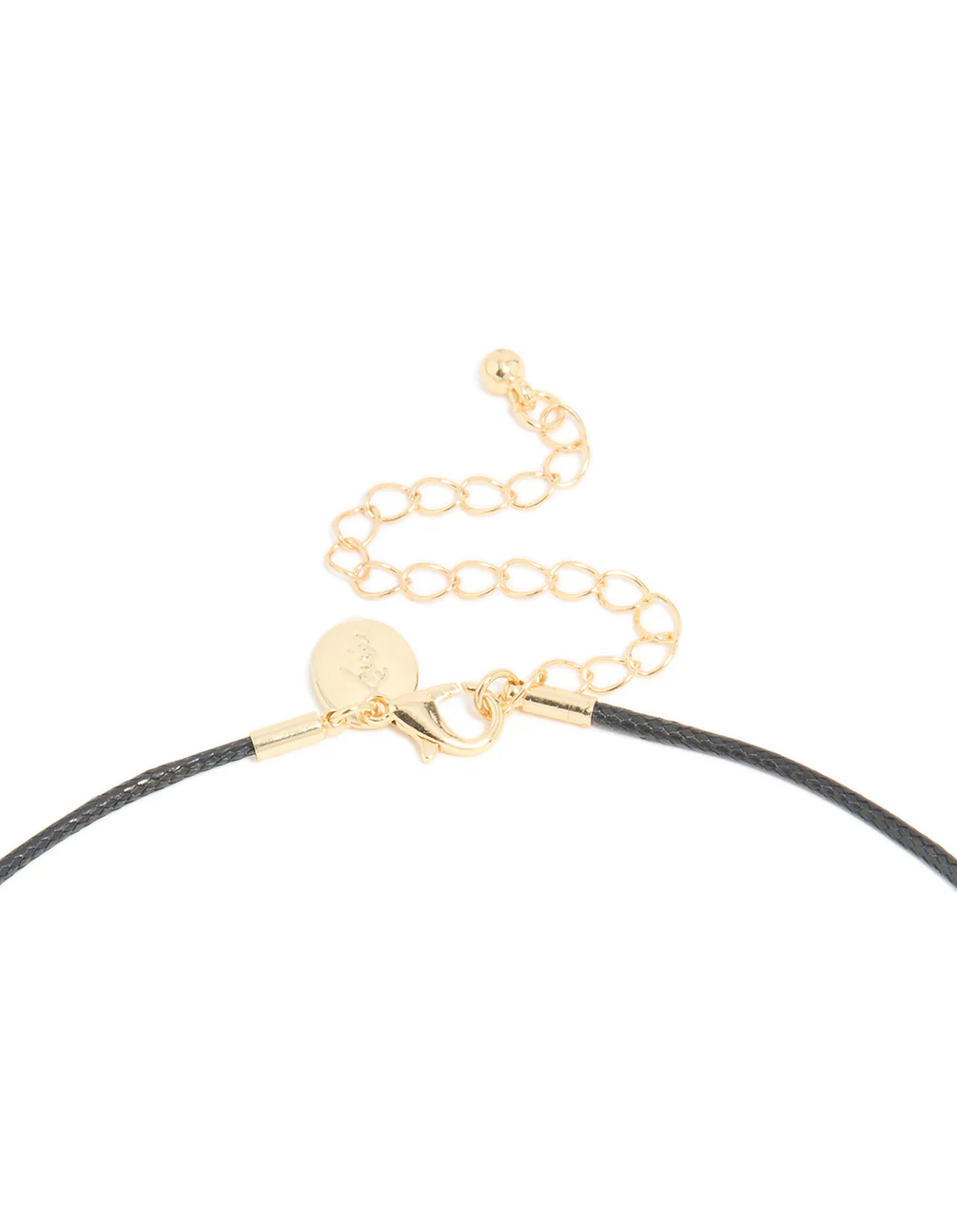 Mixed Metal Plated Open Oval Cord Pendant Necklace - Image 5