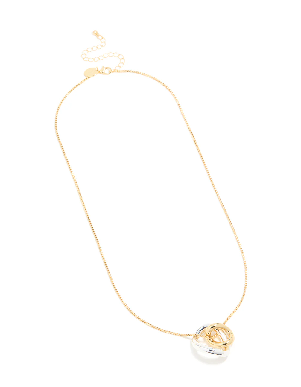 Mixed Metal Plated Swirl Pendant Necklace - Image 4