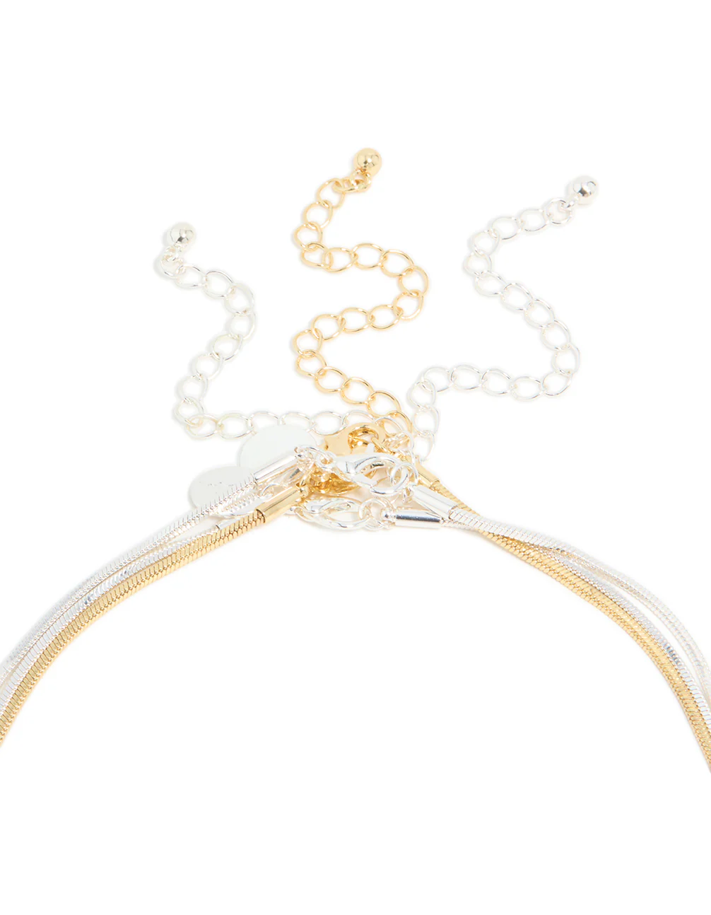 Mixed Metal Plated Thin Snake Chain Layered Necklace - Image 3