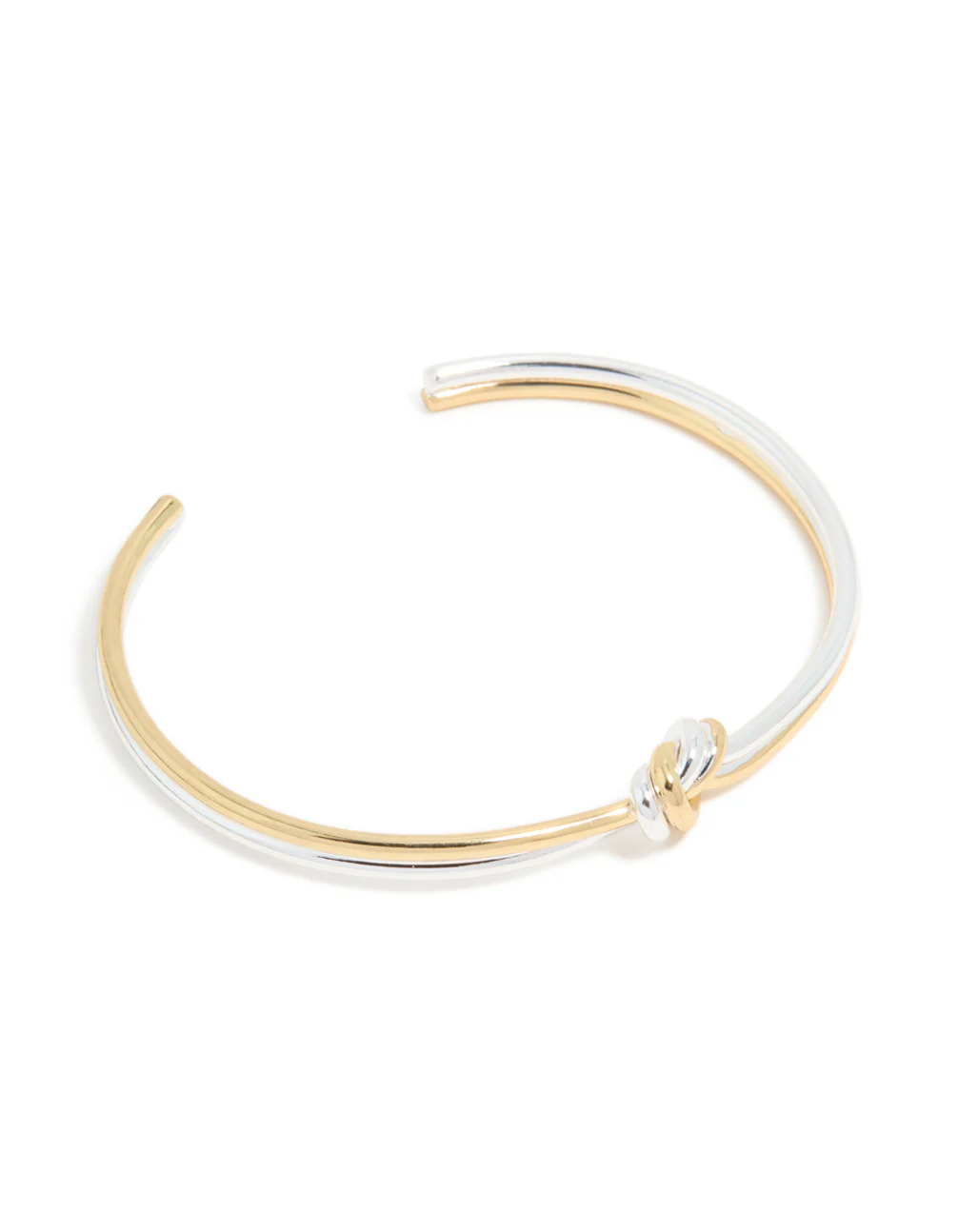 Mixed Metal Plated Thin Wire Knotted Wrist Cuff - Image 2