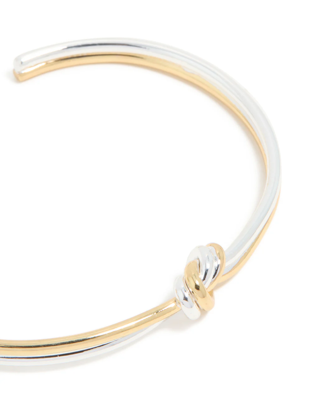Mixed Metal Plated Thin Wire Knotted Wrist Cuff - Image 4