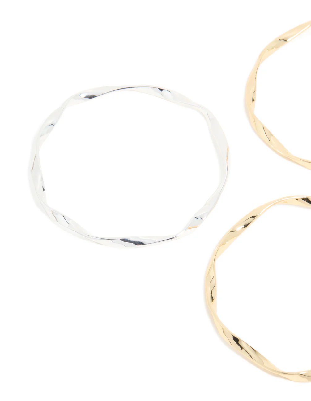 Mixed Metal Plated Twisted Bangles 3-Pack - Image 2