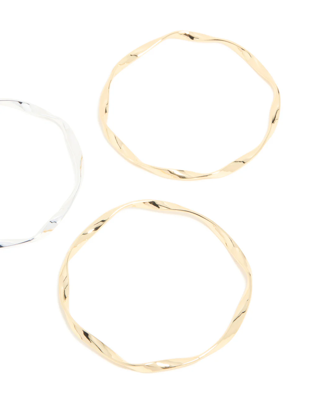Mixed Metal Plated Twisted Bangles 3-Pack - Image 3