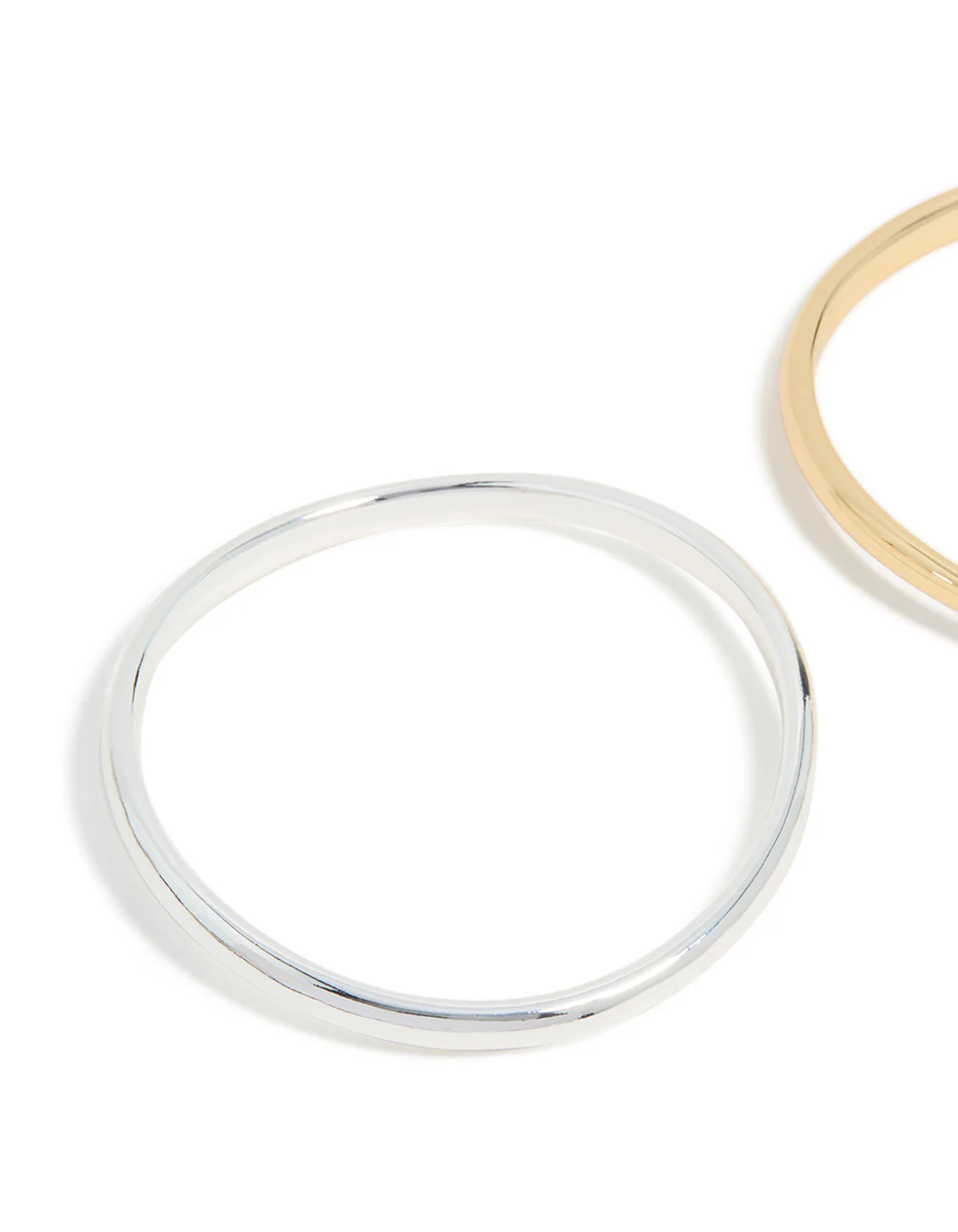 Mixed Metal Plated Wavy Bangles 2 Pack - Image 2