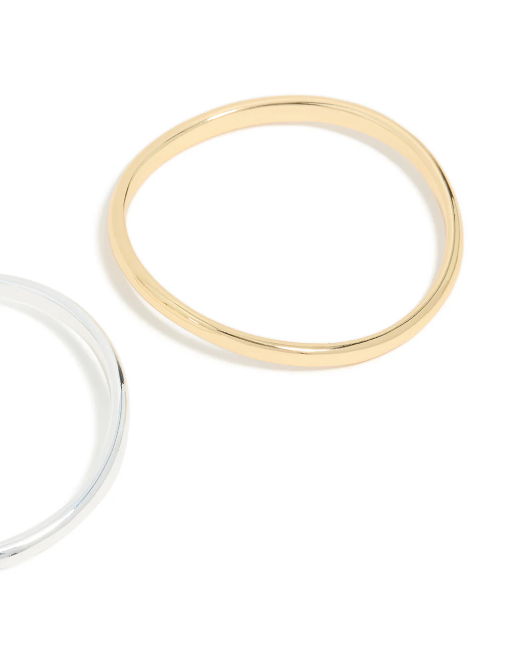 Mixed Metal Plated Wavy Bangles 2 Pack - Image 3