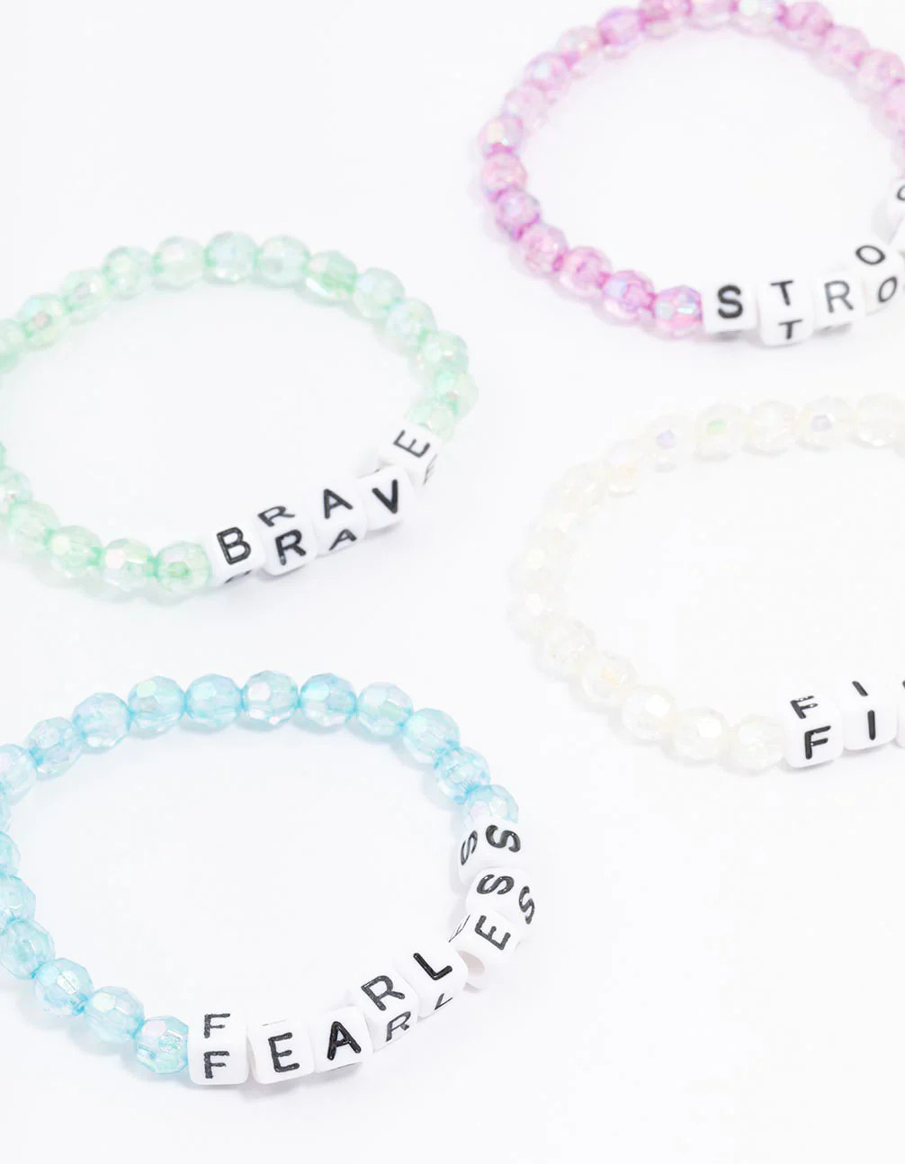 Rainbow Affirmation Stretch Bracelets 5-Pack - Image 2