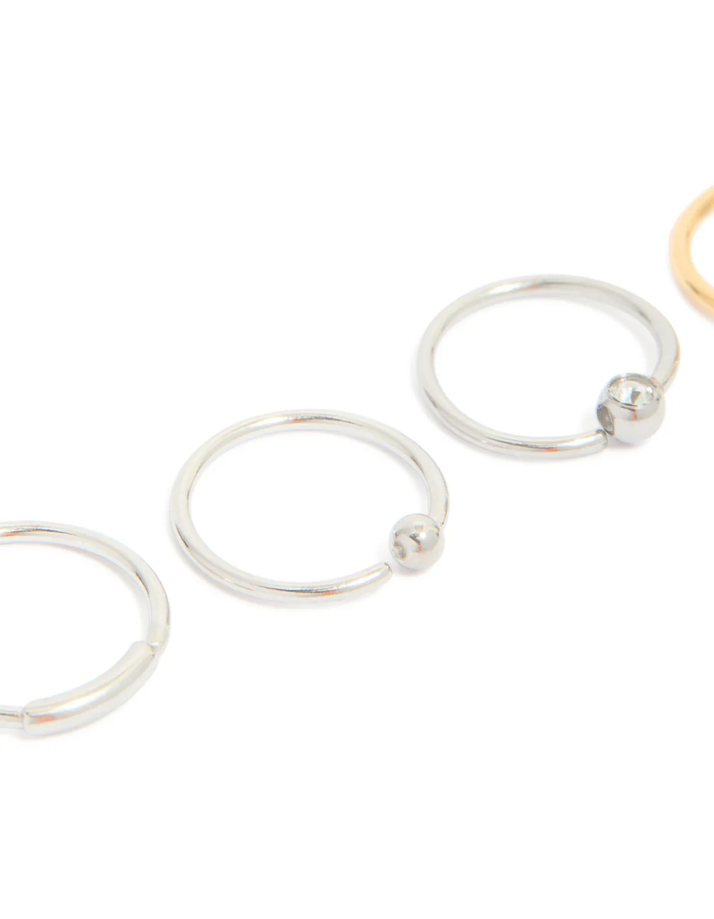 Mixed Metal Surgical Steel Open Nose Rings 6-Pack - Image 2