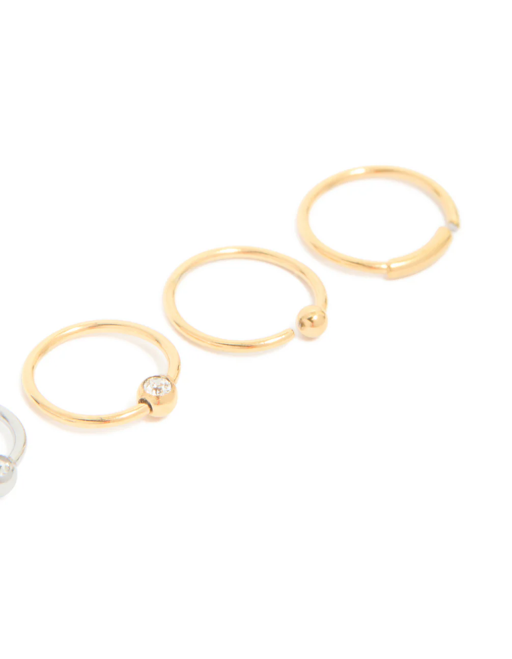 Mixed Metal Surgical Steel Open Nose Rings 6-Pack - Image 3