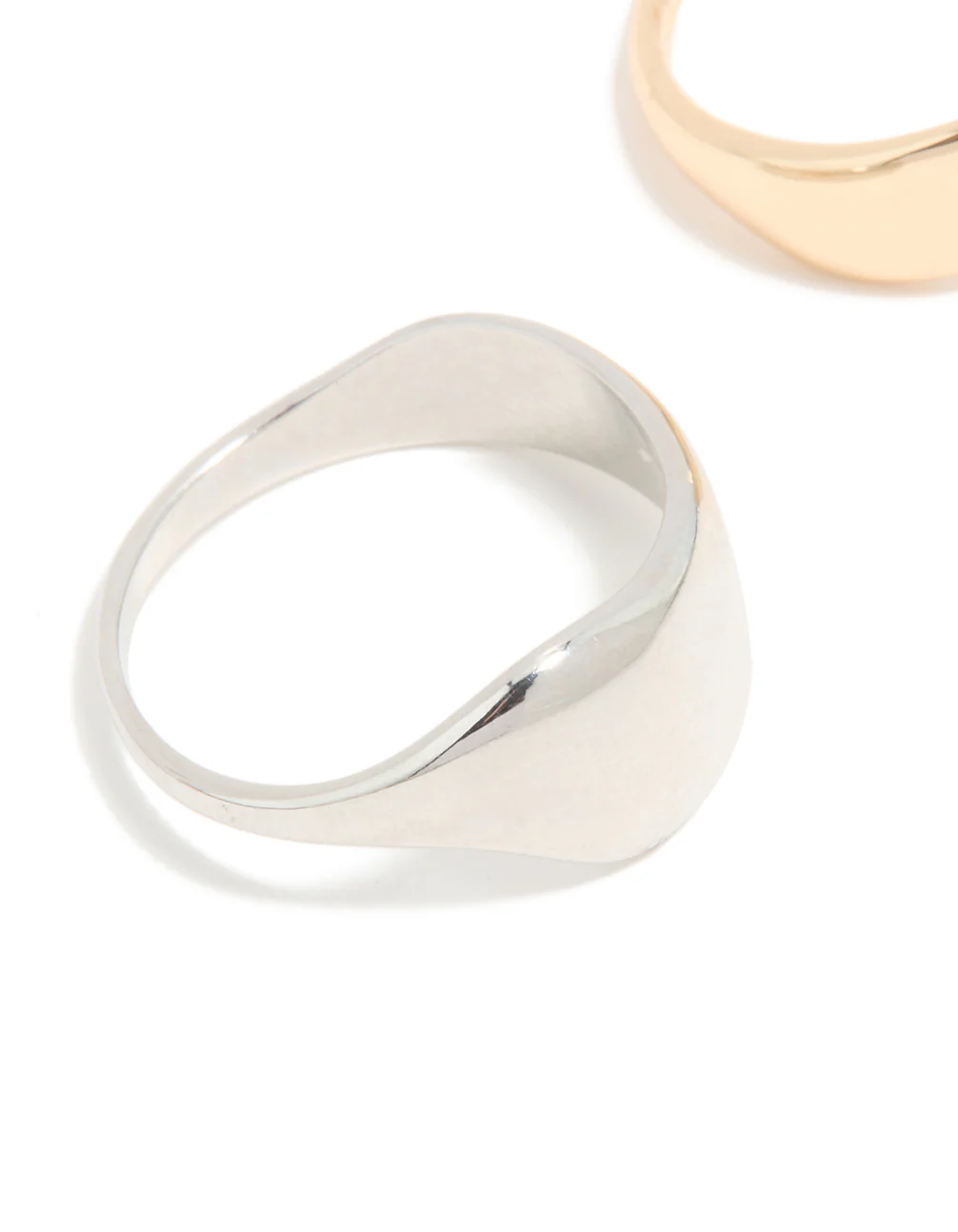 Mixed Metal Wide Wave Rings 2-Pack - Image 2