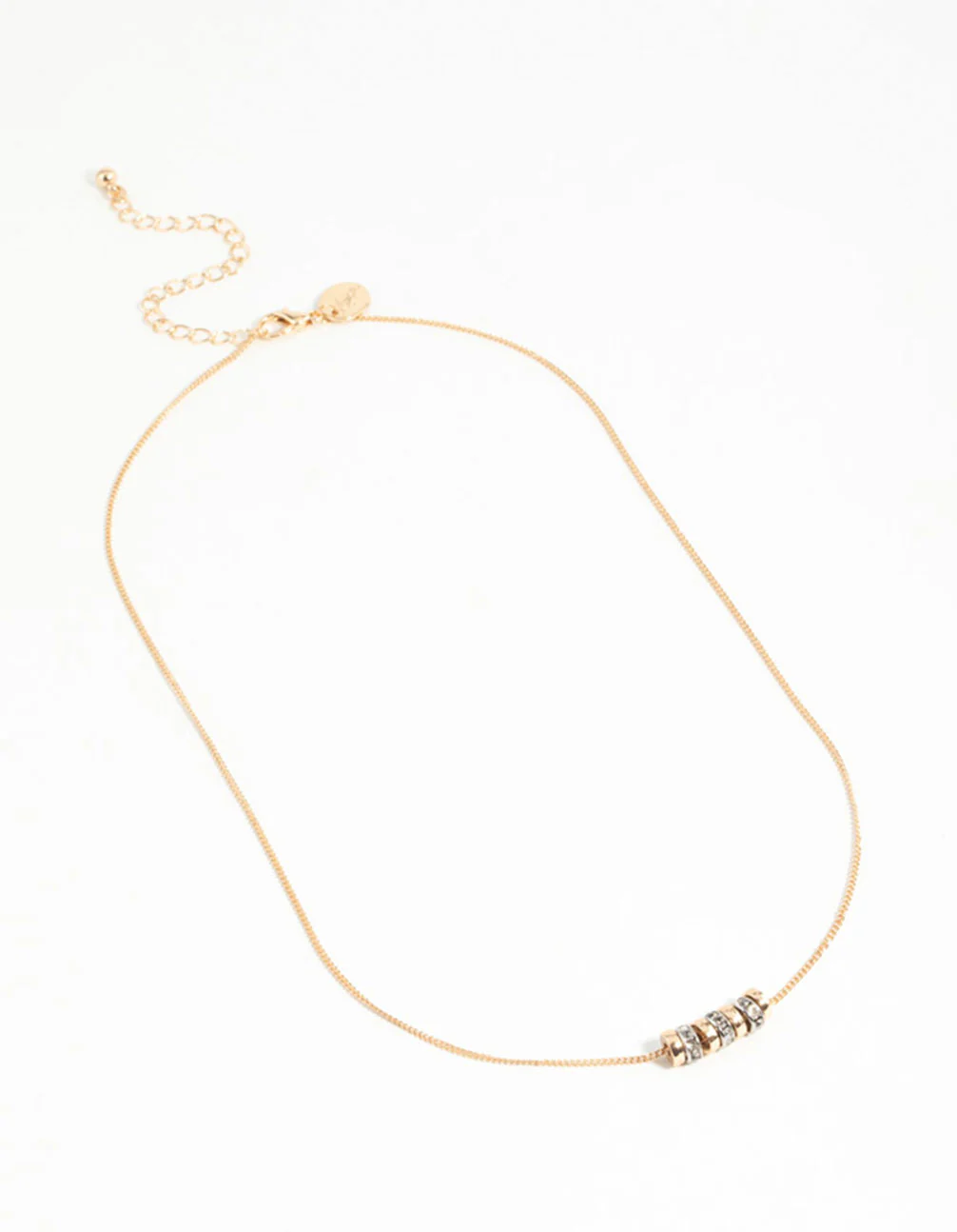 Mixed Metals Diamante Rondell Necklace - Image 3