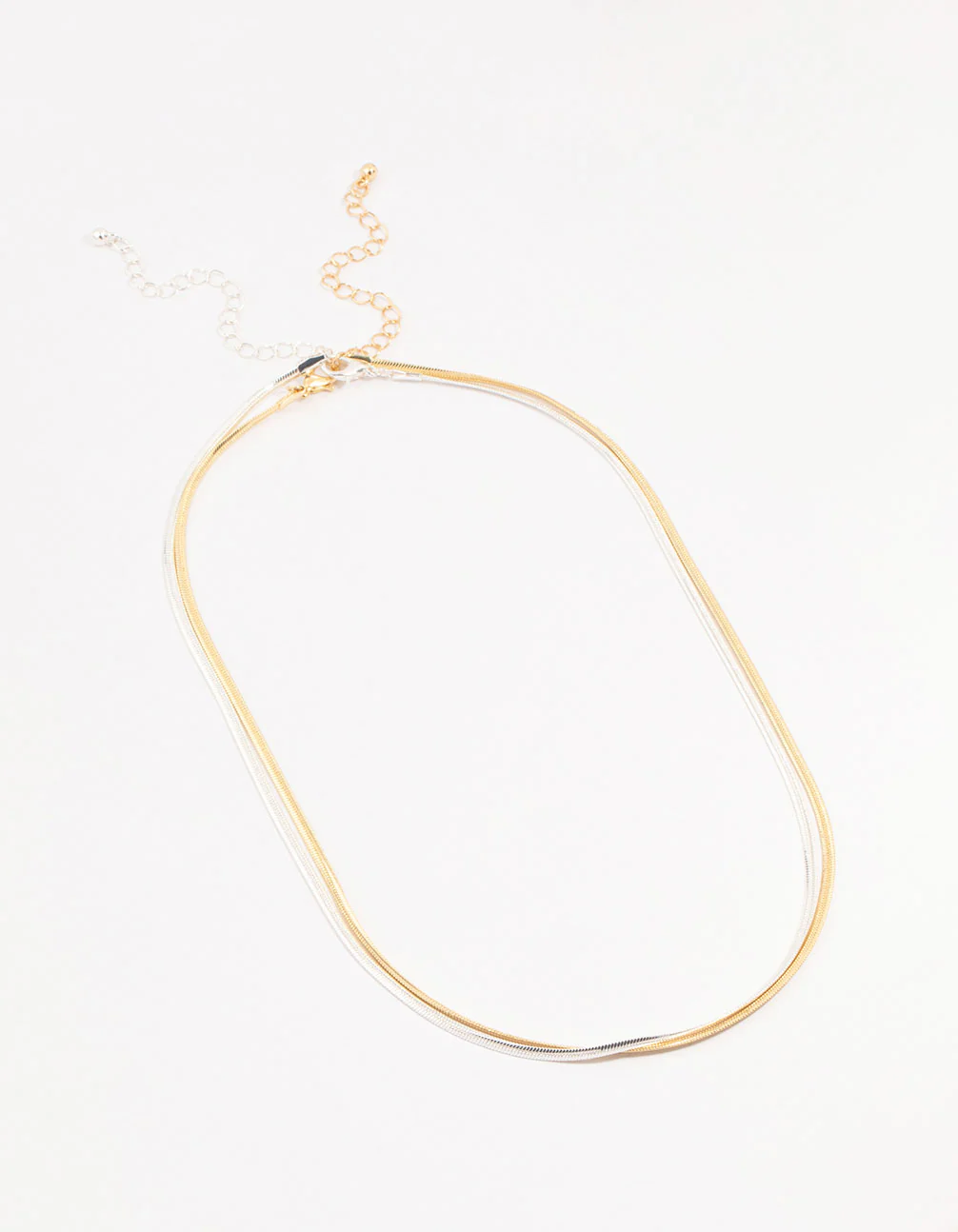Mixed Metals  Double Chain Necklace - Image 2