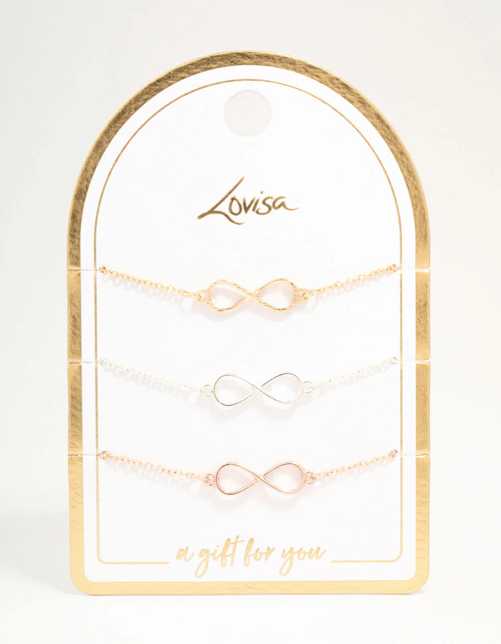 Mixed Metals Infinity Bracelets 3-Pack - Image 2