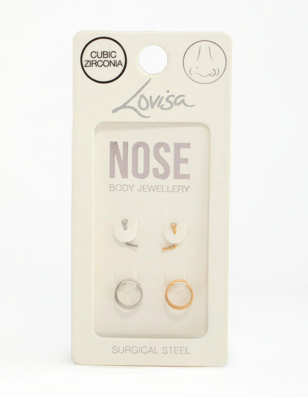 Mixed Metals Nose Stud & Spiral 4-Pack - Image 3