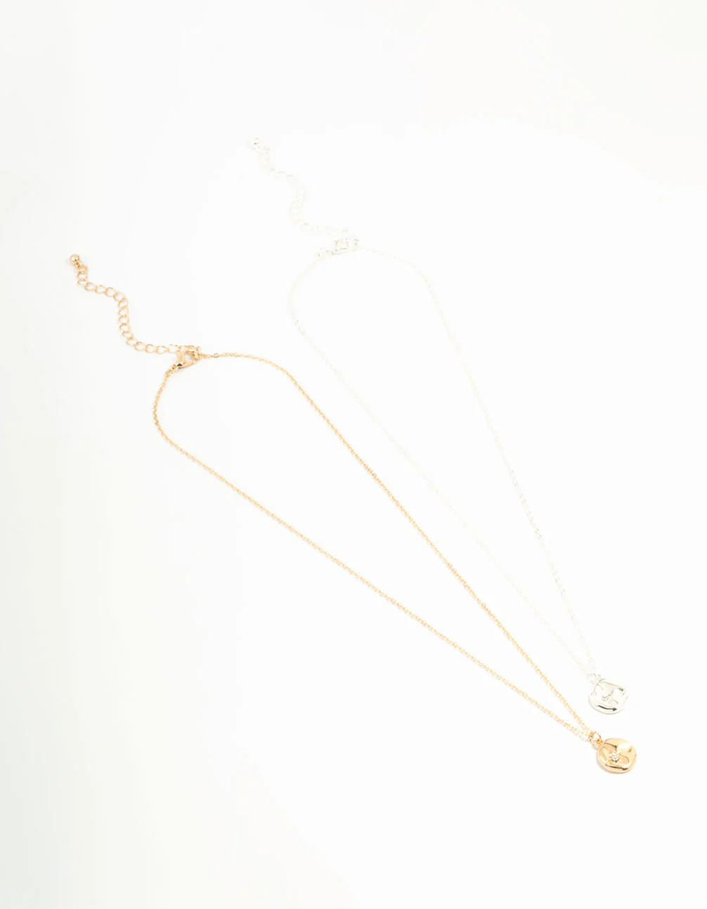 Mixed Metals Organic Round Diamante Star Necklaces 2-Pack - Image 3