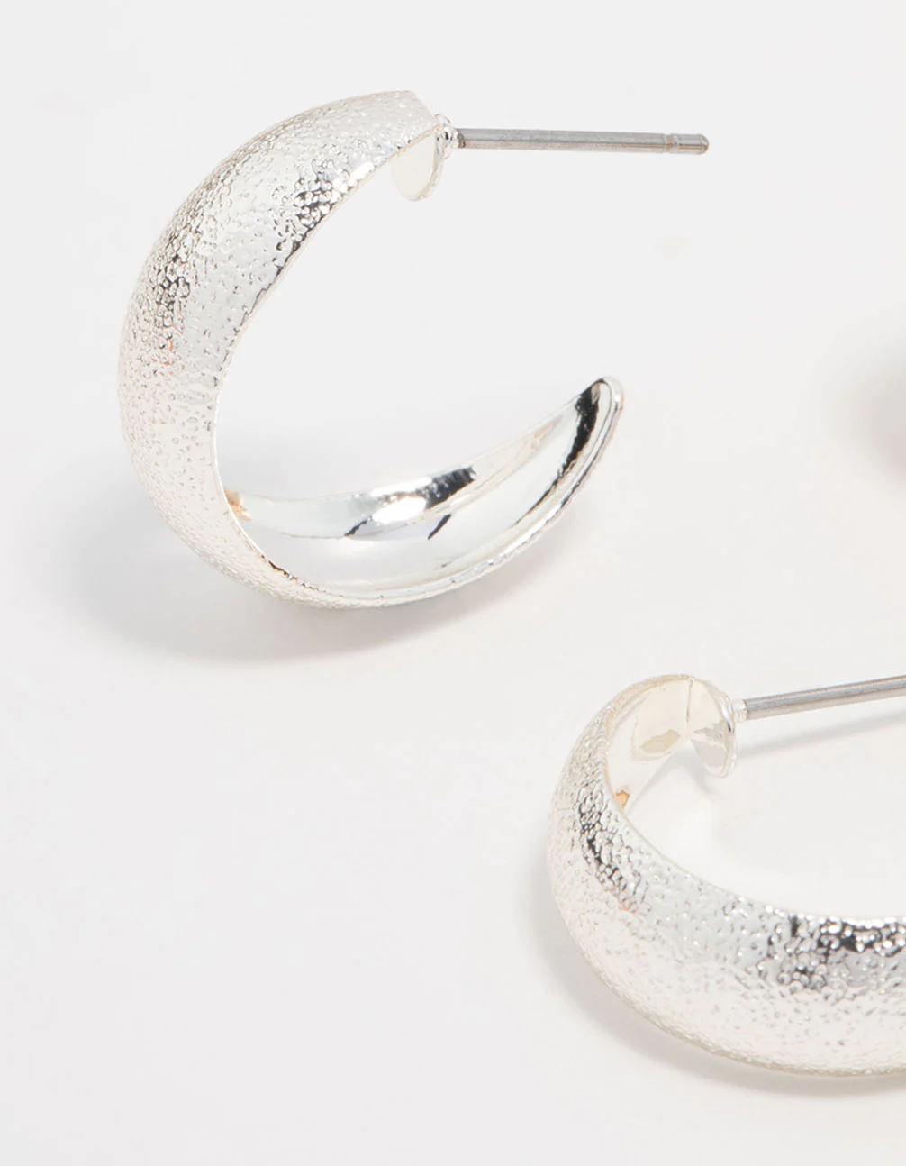 Mixed Metals Sandblast Hoop Earrings 2-Pack - Image 2