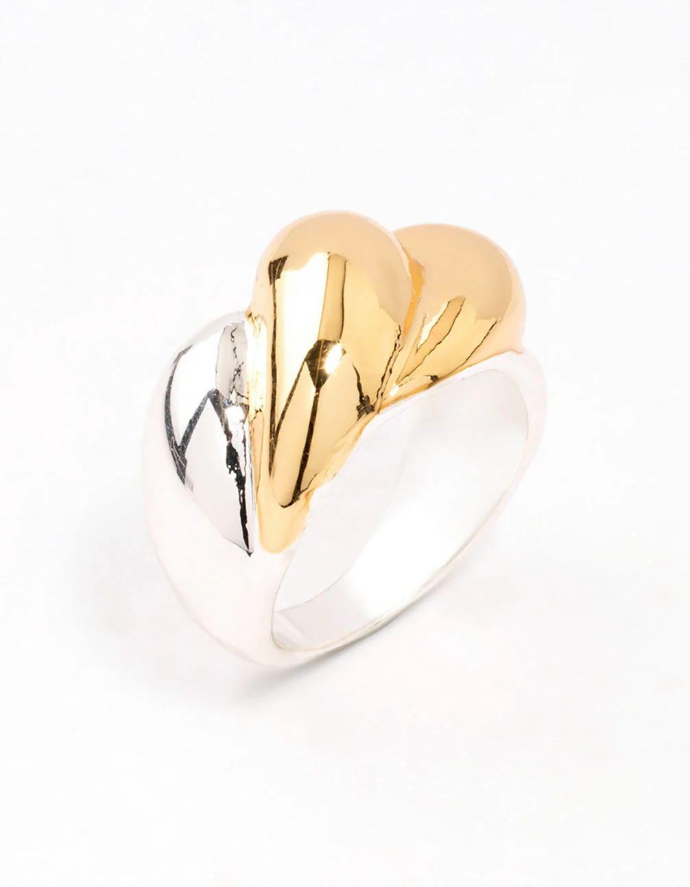Mixed Metals Statement Ripple Ring - Image 2