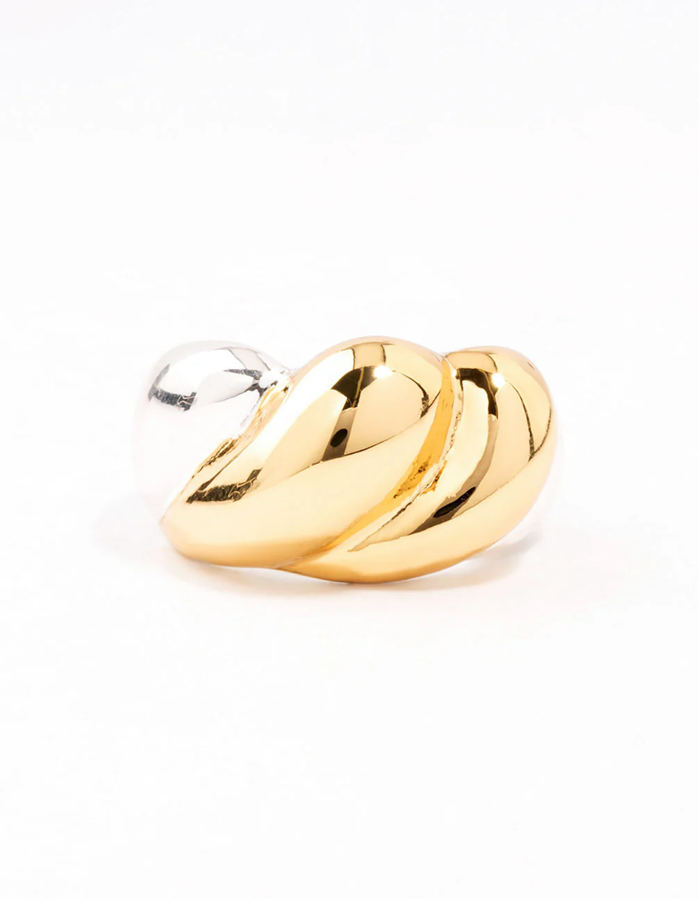 Mixed Metals Statement Ripple Ring - Image 3