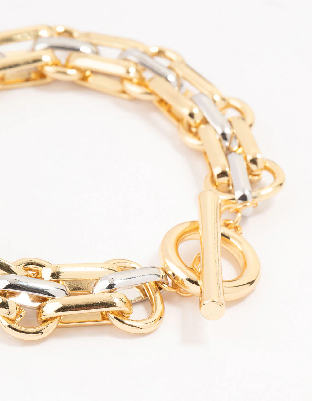 Mixed Metals Statement Toggle Chain Bracelet - Image 2