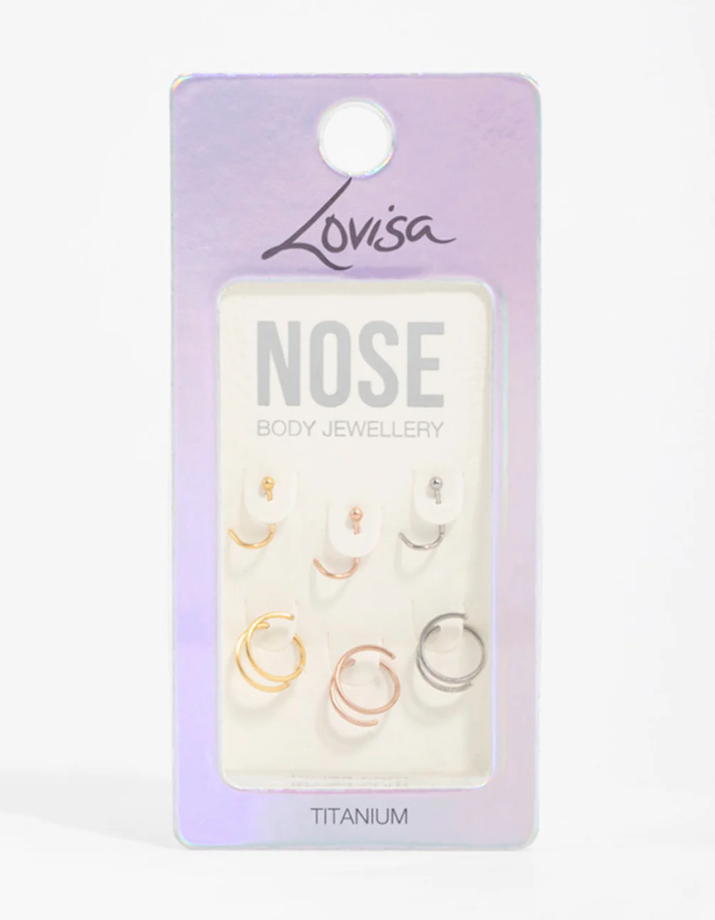 Mixed Metals Titanium Nose Spiral & Nose Stud 6-Pack - Image 3