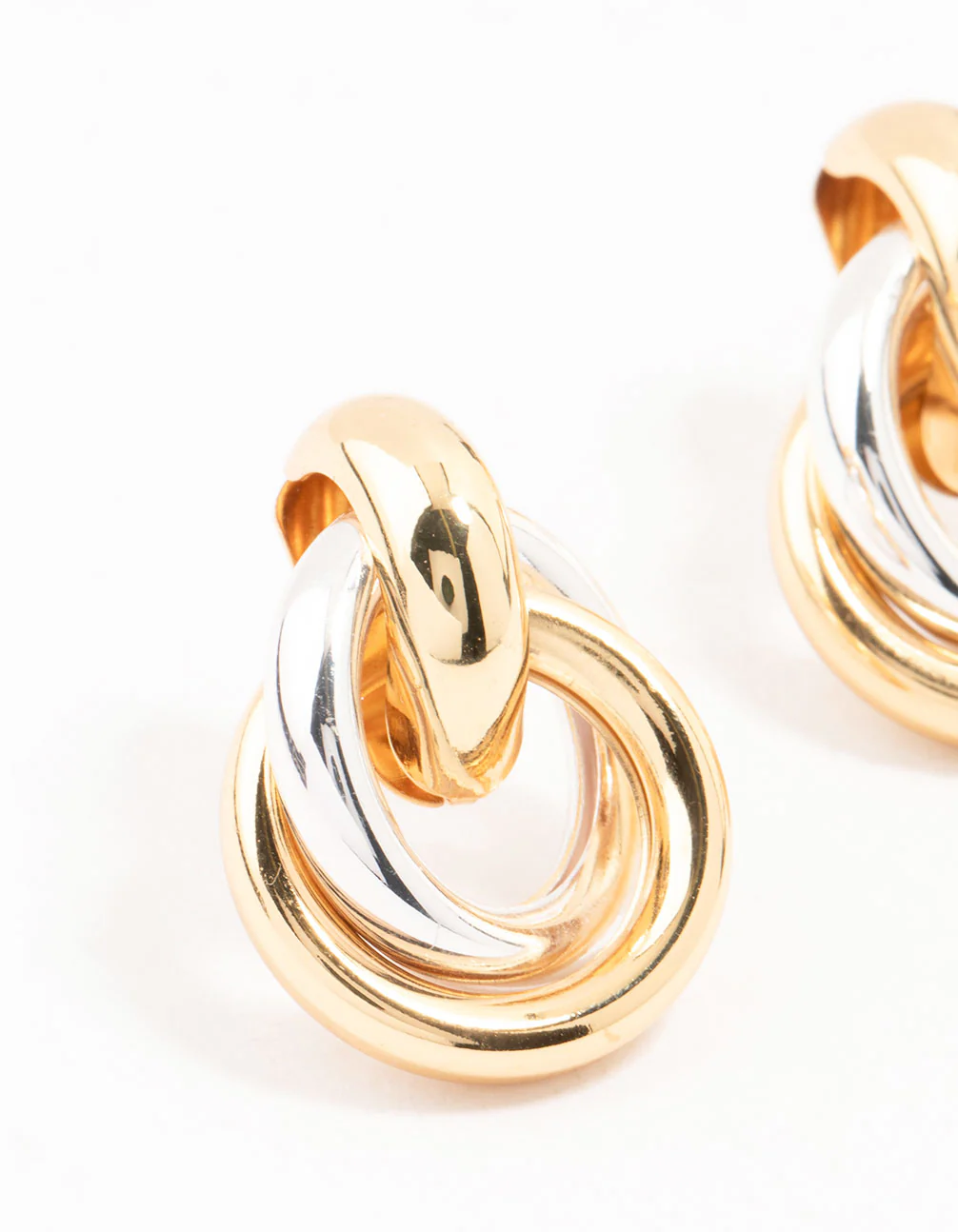 Mixed Metals Vintage Stud Earrings - Image 2