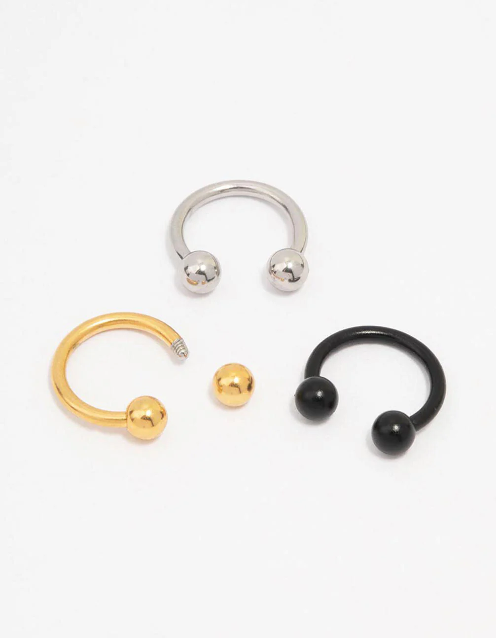 Mixed Surgical Steel Circular Barbell 3-Pack - Image 2
