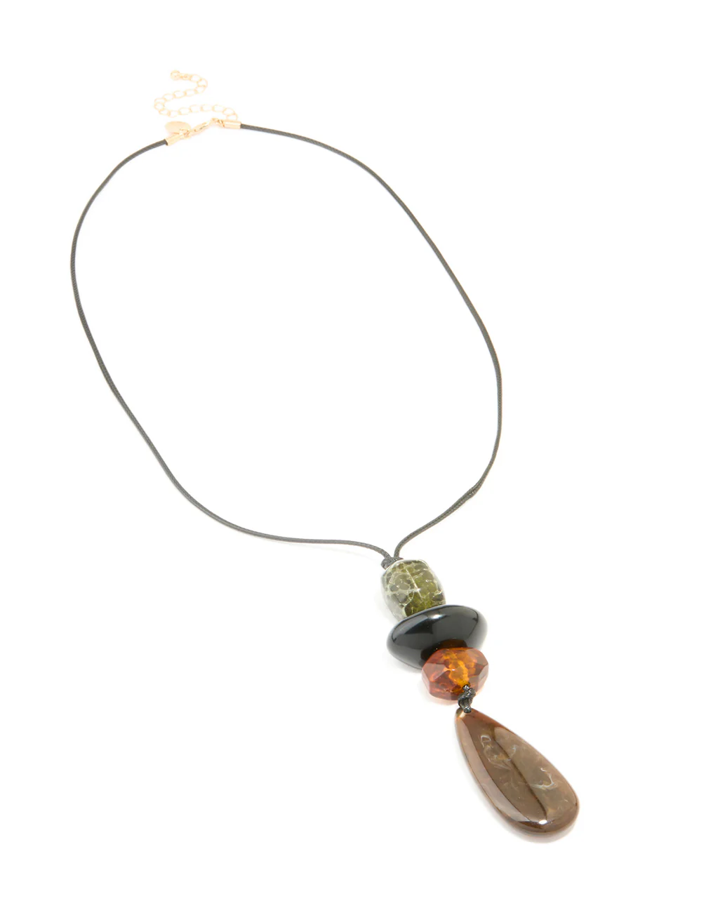 Multicoloured Acrylic Beaded Pendant Necklace - Image 2