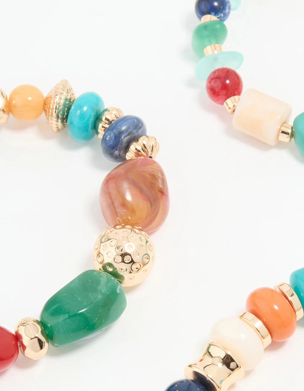 Multicoloured Acrylic Beaded Stretch Bracelets 3-Pack - Image 4