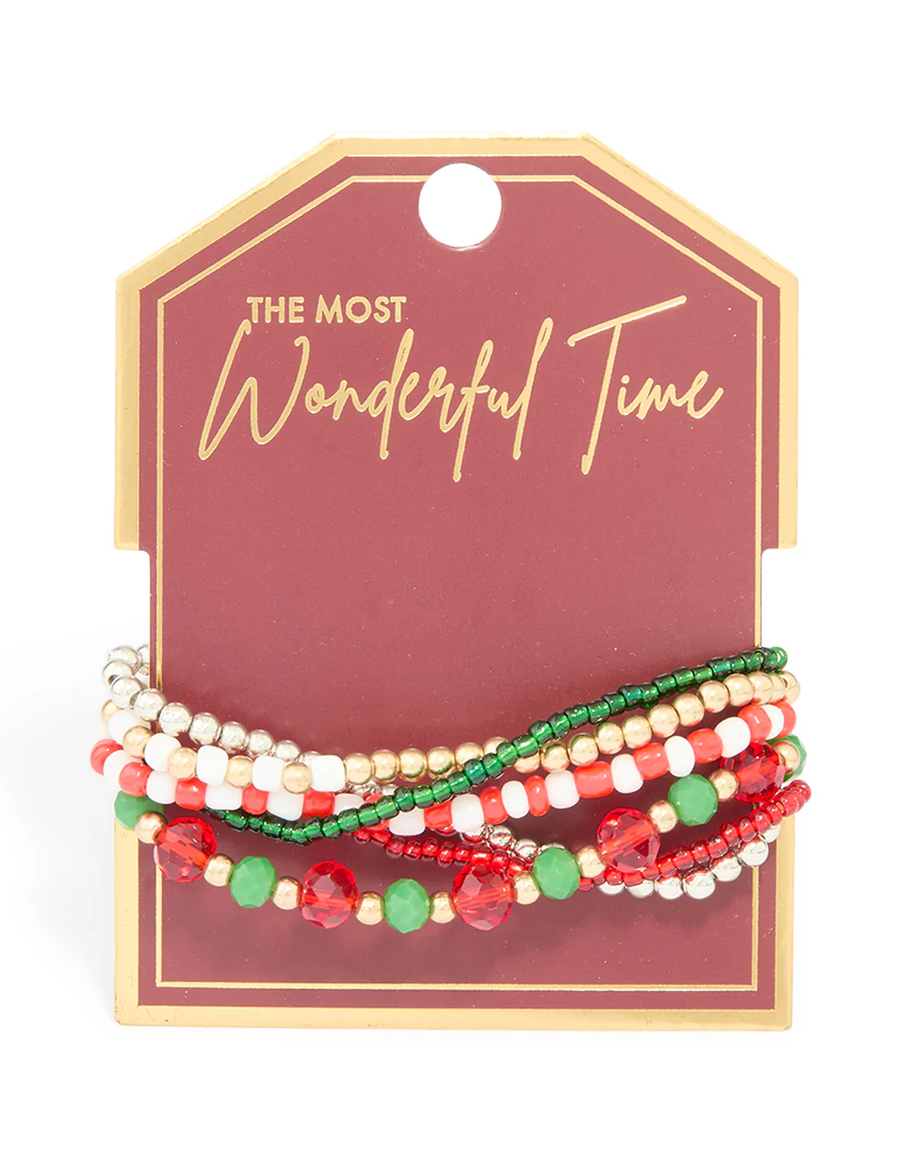 Multicoloured Beaded Festive Stretch Bracelets 5-Pack - Image 3