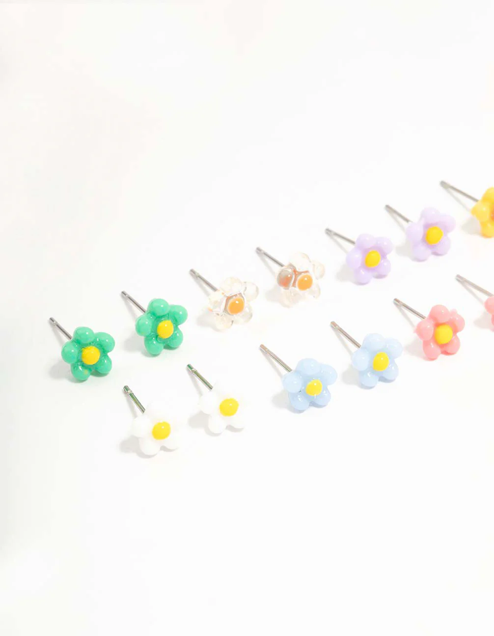 Multicoloured Dainty Daisy Earrings 8-Pack - Image 2