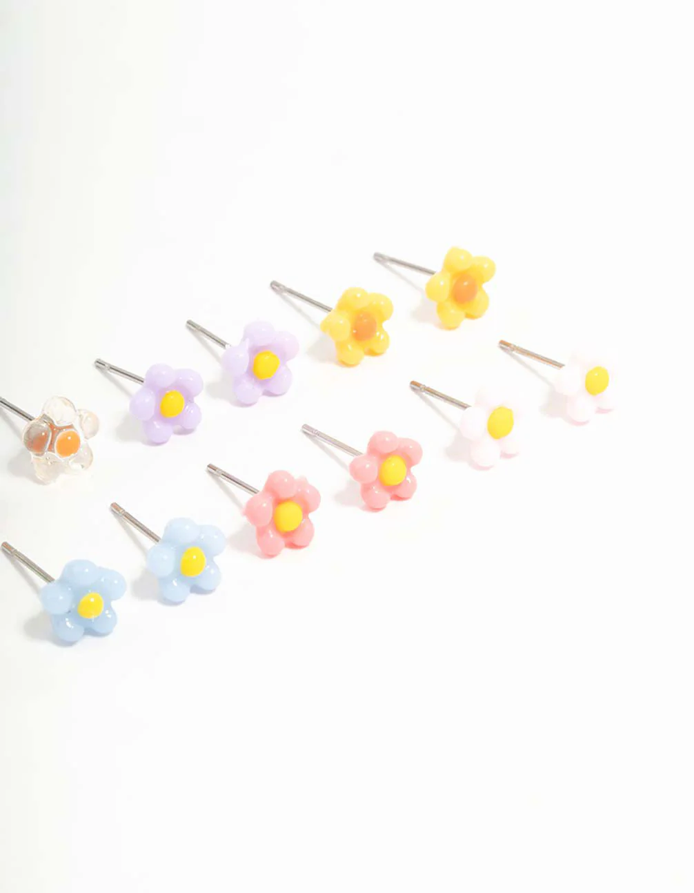 Multicoloured Dainty Daisy Earrings 8-Pack - Image 3