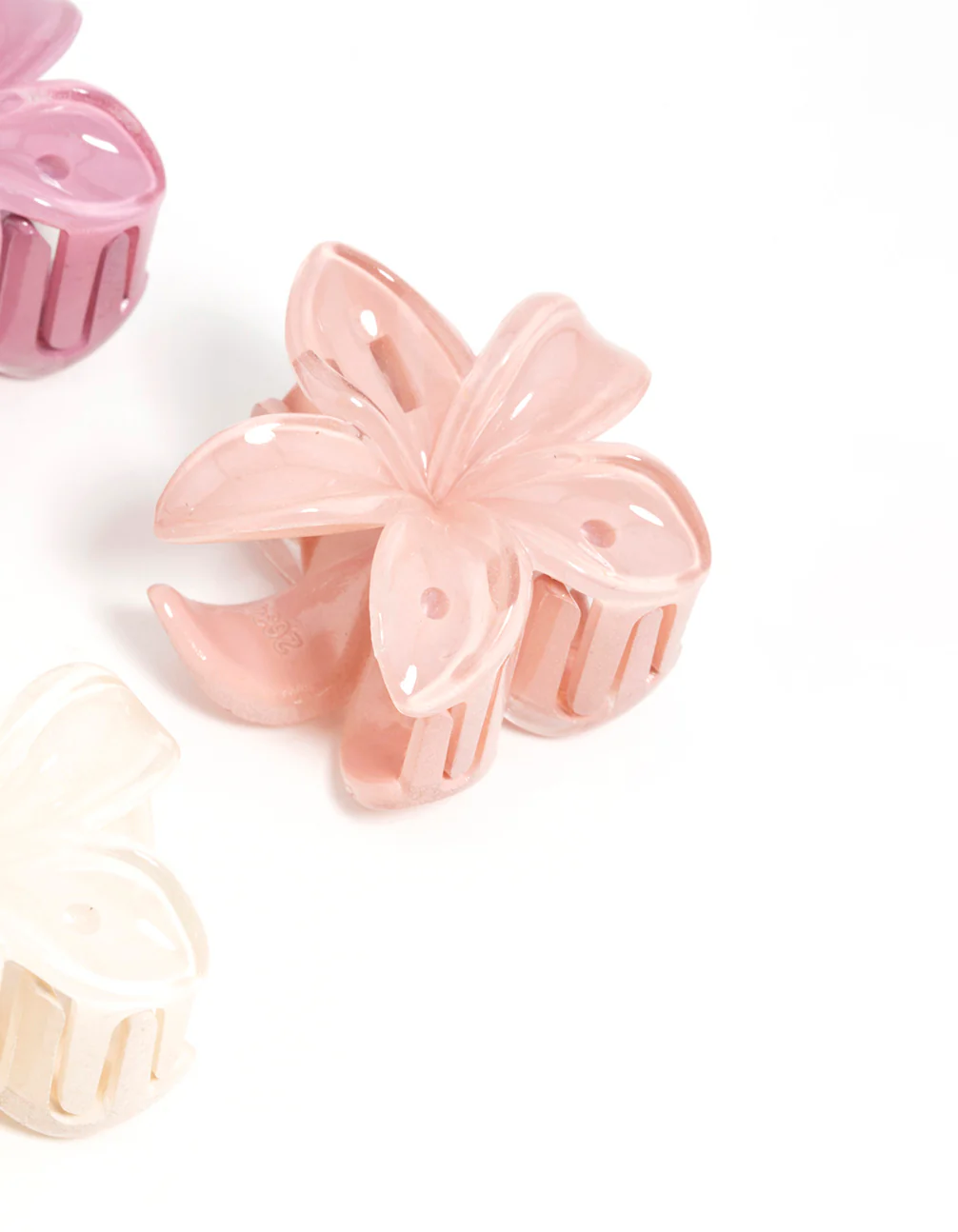 Multicoloured Mini Frangipani Claw Clips 4-Pack - Image 3
