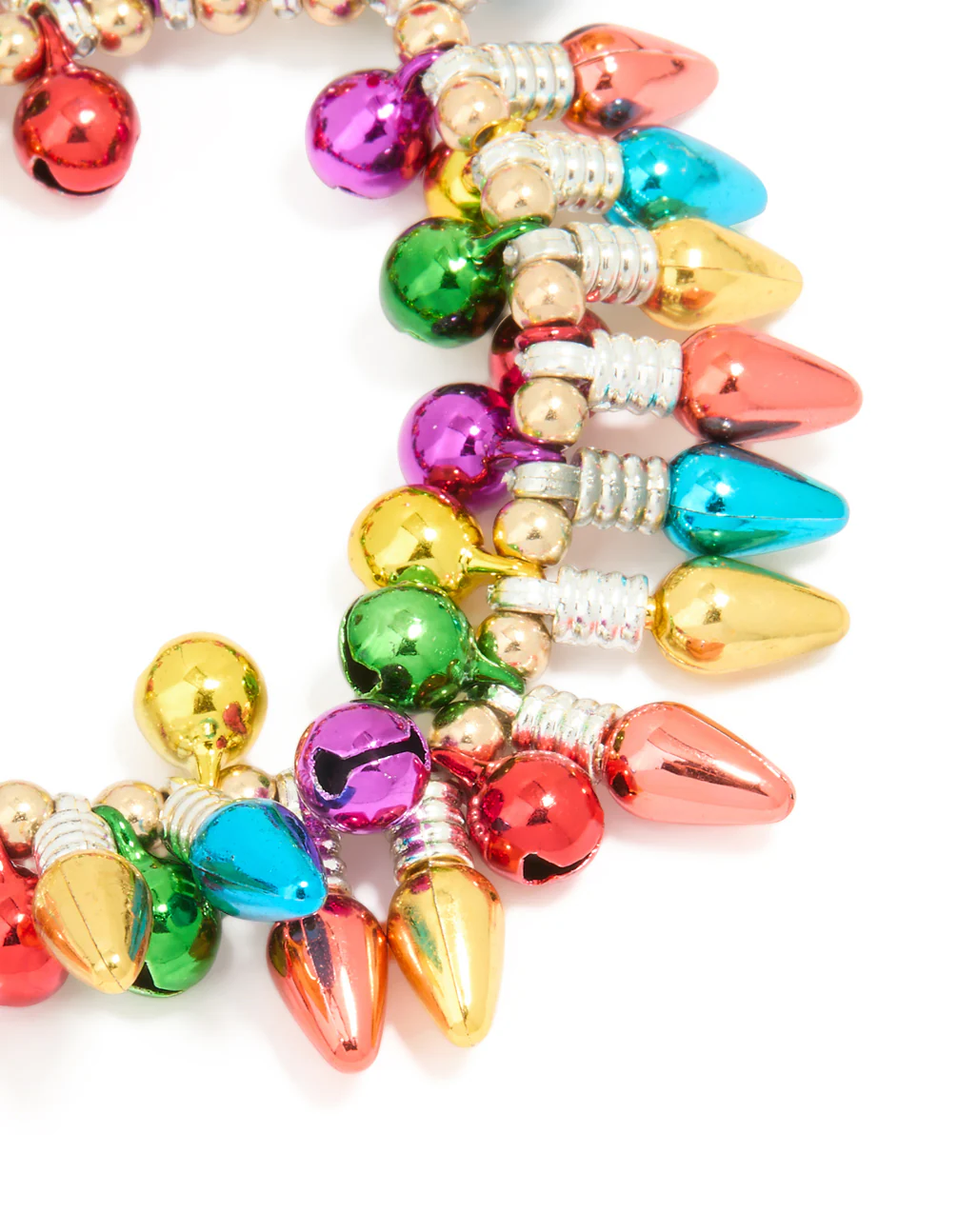 Multicoloured Mixed Metal Festive Lights Stretch Bracelet - Image 2
